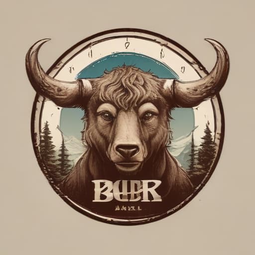 Bear and bull illustration trader logo