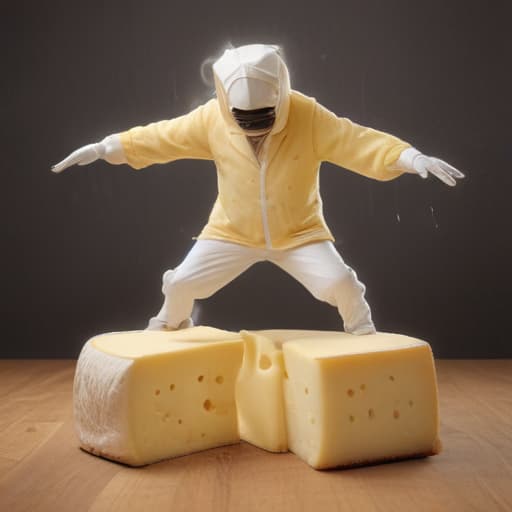 Breakdancing anthropomorphic cheeses