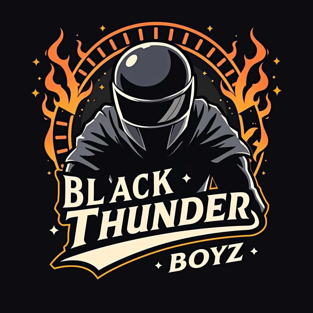  design a logo, black thunder boyzのロゴをロックに 雷をつけて