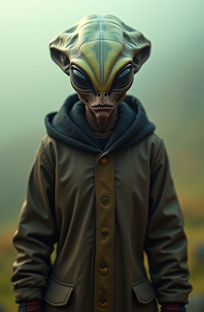  alien from area 51. hyperrealistic, full body, detailed clothing, highly detailed, cinematic lighting, stunningly beautiful, intricate, sharp focus, f/1. 8, 85mm, (centered image composition), (professionally color graded), ((bright soft diffused light)), volumetric fog, trending on instagram, trending on tumblr, HDR 4K, 8K