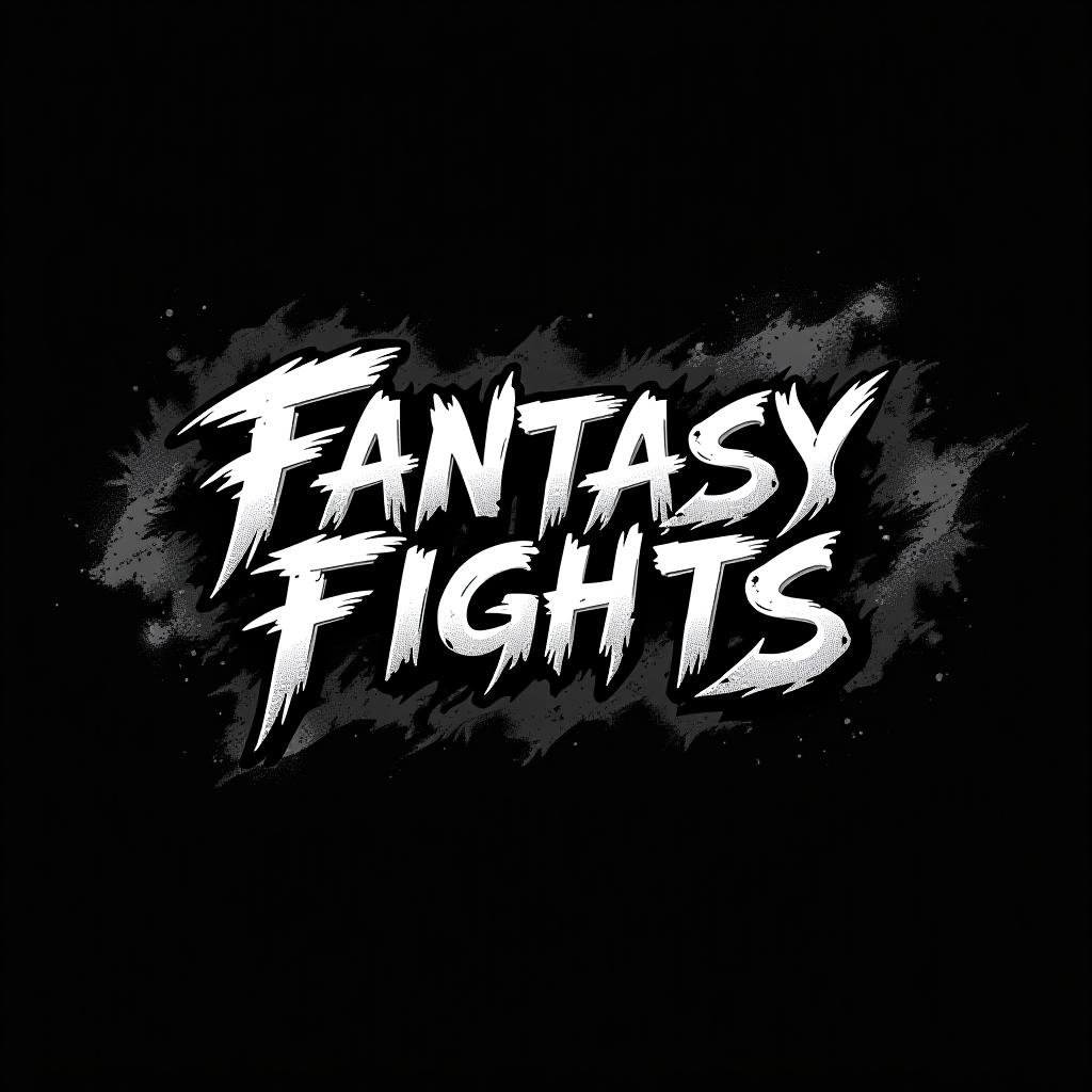  fantasy fights name, (logo:1.15), black and white, hq, hightly detailed, 4k