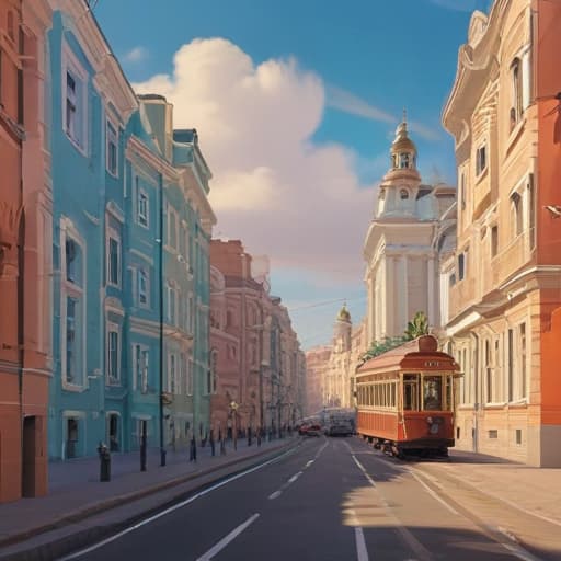 illustration, (st.petersburg), Disney animation style, 2D