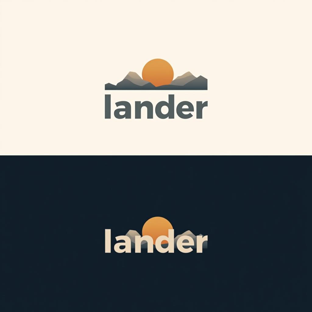  design a logo, minimal line logo in the theme of real estate, with the text ‘lander’