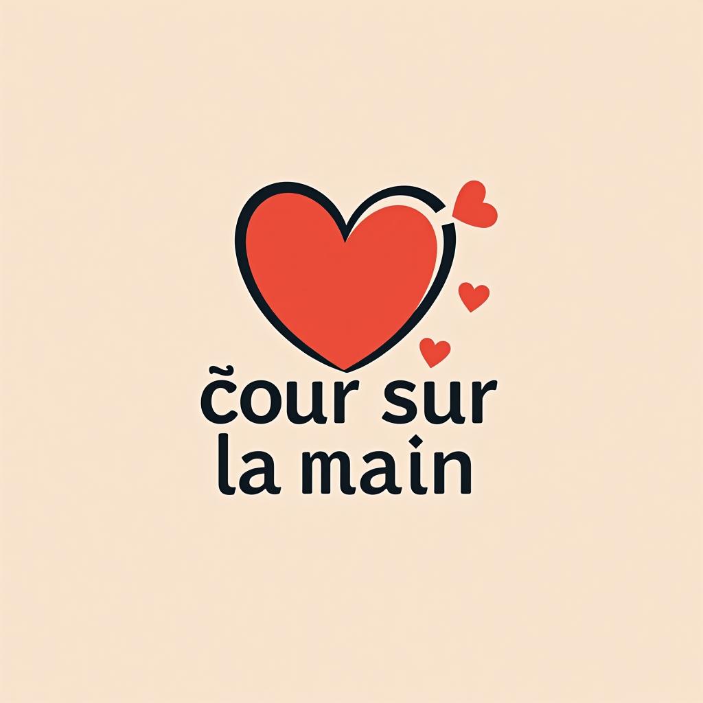  design a logo, logo pour institut manucure , with the text 'coeur sur la main '.