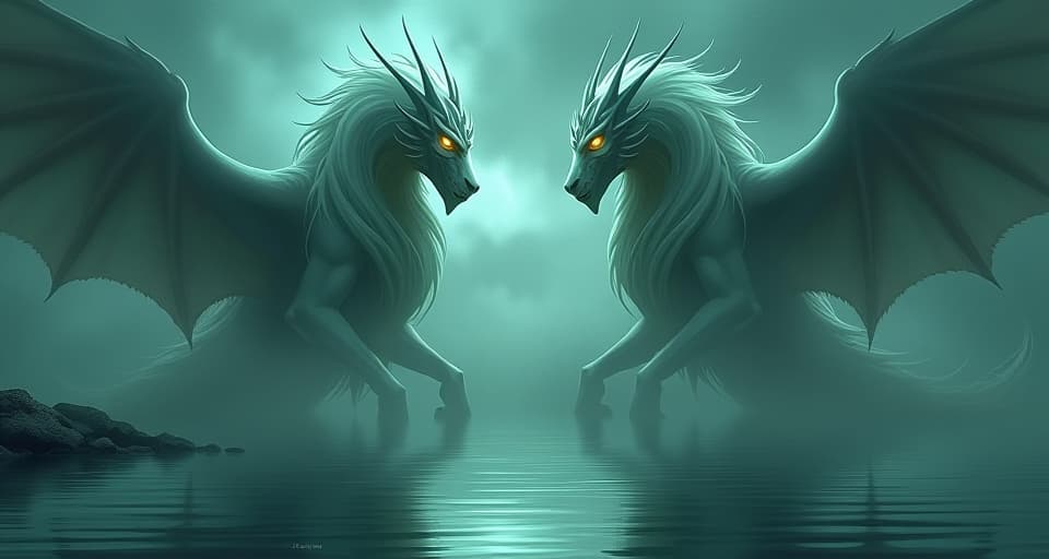  mirror reflecting ghostly warrior spirits, their eyes burning with ancient resolve, ethereal mist swirling around.. the style is digital art illustration,highly detailed, whimsical,magical, dreamlike atmosphere, realism and fantasy blend, smooth, glossy textures,luminous quality, wonder and enchantment.