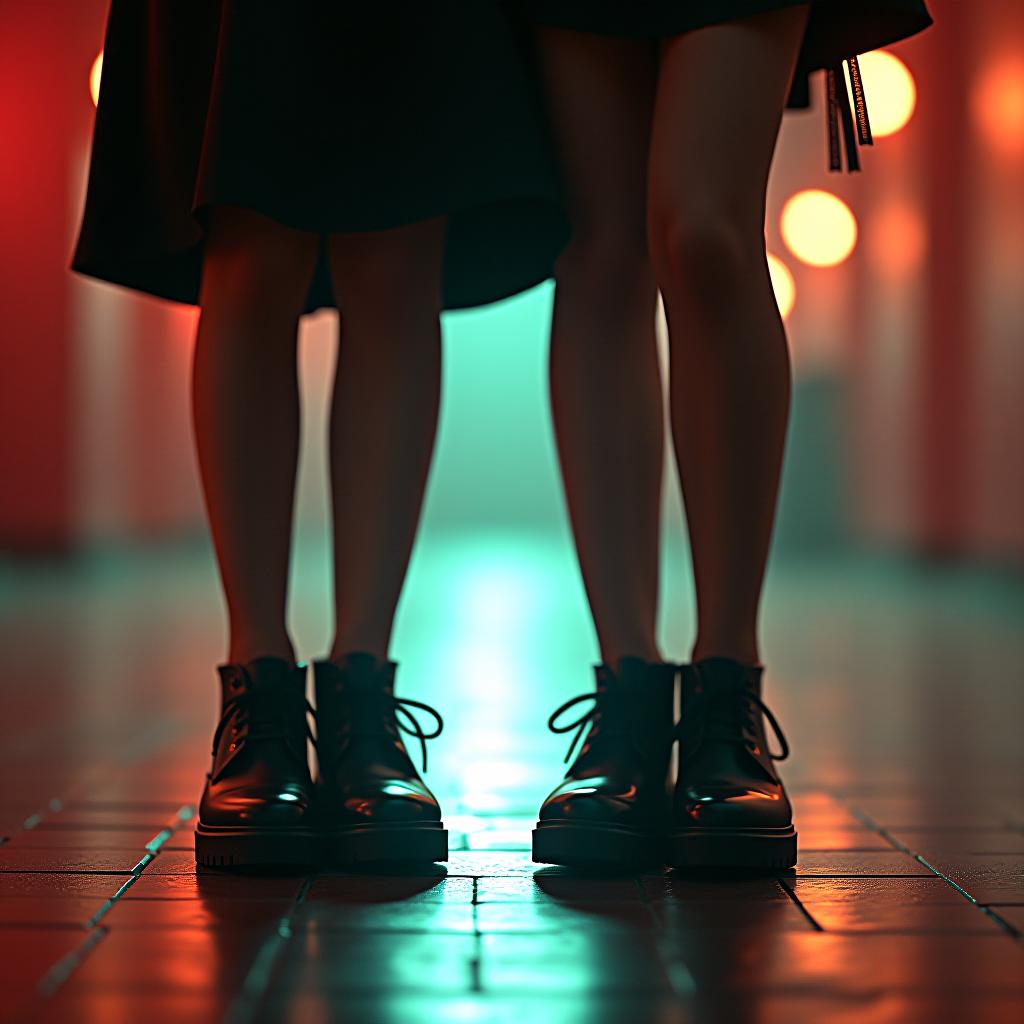  cinematic photo photo, two elfies in black soft rubber shoes, sexual, realism. . 35mm photograph, film, bokeh, professional, 4k, highly detailed hyperrealistic, full body, detailed clothing, highly detailed, cinematic lighting, stunningly beautiful, intricate, sharp focus, f/1. 8, 85mm, (centered image composition), (professionally color graded), ((bright soft diffused light)), volumetric fog, trending on instagram, trending on tumblr, HDR 4K, 8K