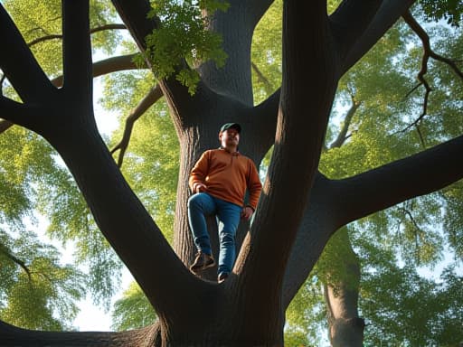  man on tree