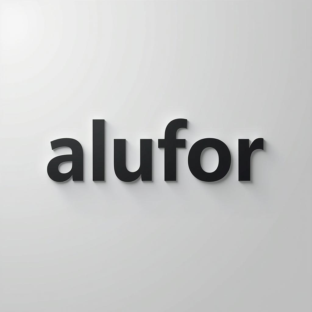  design a logo, un logo de maiseries aluminium, with the text 'alu for'.