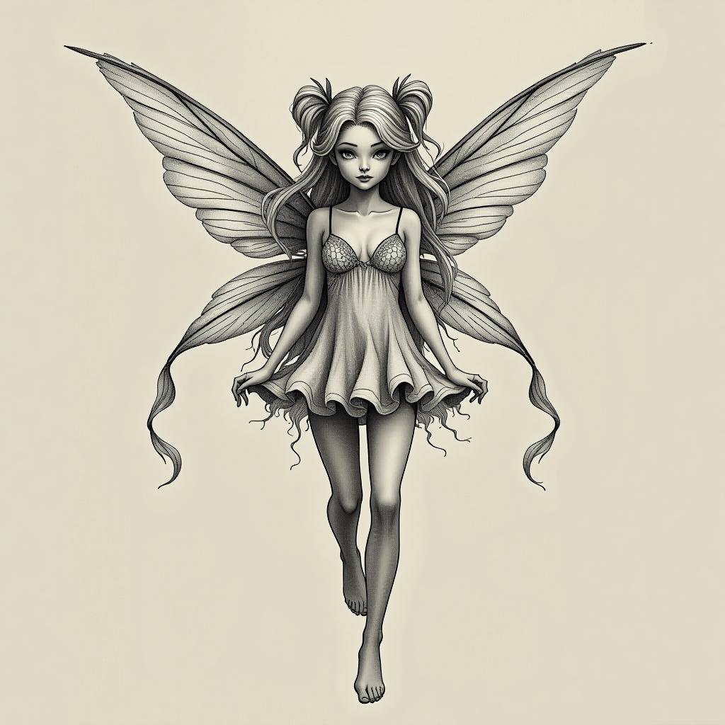  typographic art the black and white blond sketch is a beautiful fairy with wings and a good face, the fairy is full of erotic oats in very high beds, in a short dress and stockings, the light hair is wrapped in a contour line . stylized, intricate, detailed, artistic, text based hyperrealistic, full body, detailed clothing, highly detailed, cinematic lighting, stunningly beautiful, intricate, sharp focus, f/1. 8, 85mm, (centered image composition), (professionally color graded), ((bright soft diffused light)), volumetric fog, trending on instagram, trending on tumblr, HDR 4K, 8K