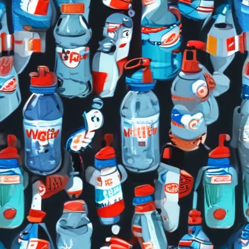 Little league water bottle pictures in Cartoon style