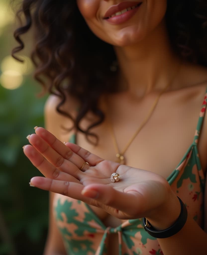  hdr photo of a woman applies a small amount of perfume on her wrist so that it is convenient to use our product with her hands . high dynamic range, vivid, rich details, clear shadows and highlights, realistic, intense, enhanced contrast, highly detailed