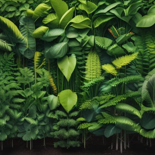 A vibrant assortment of green, leafy plants bursting with new growth, symbolizing the potential for success and expansion in the year 2024. The lush foliage signifies the diverse opportunities in technology, retail, and consumer goods, mirroring the ever-evolving macroeconomic landscape. Each plant represents a unique stock poised for growth, thriving amidst fluctuating consumer spending, inflation, and the dynamic performance of manufacturing and service industries. The scene is a vivid depiction of optimism and potential for investors seeking to capitalize on the promising trends of the future.