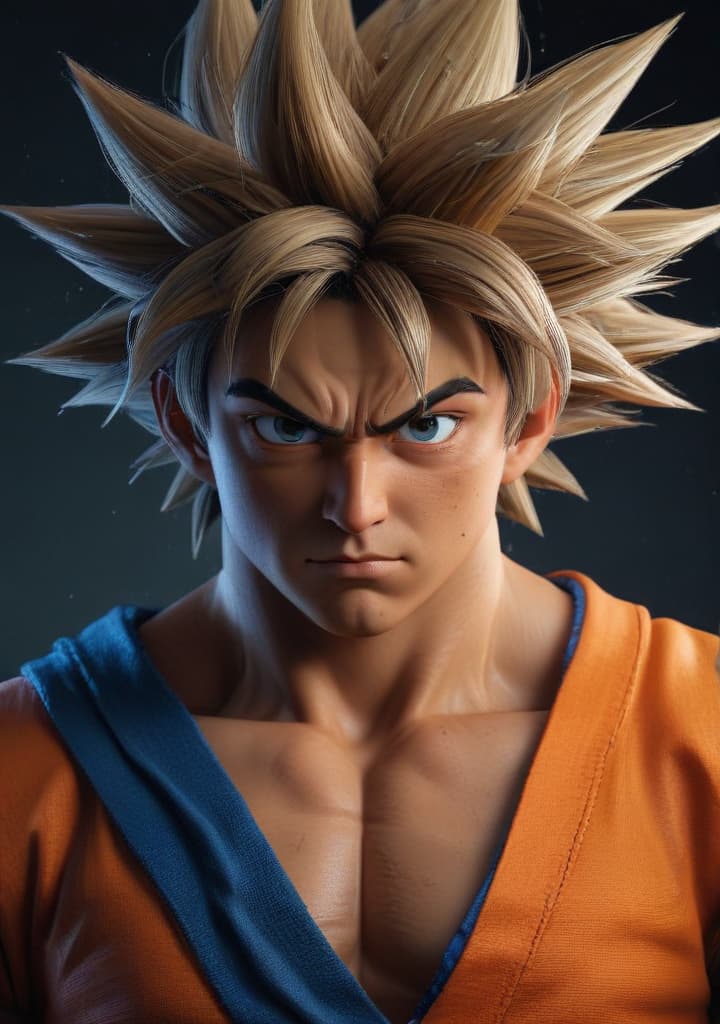Goku pelado highly detailed,studio lighting,professional,vivid colors, cinematic lighting, HDR, UHD, 4K, 8k, 64K