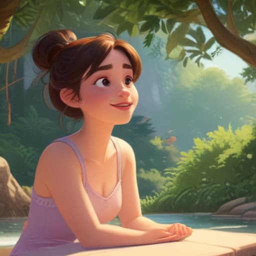 illustration, (self worth and well being), Disney animation style, 2D