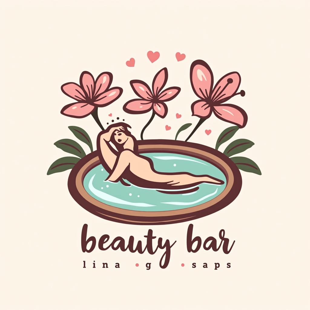  design a logo, spa de uñas, cejas, pestañas y uñas , with the text 'lina gómez beauty bar '.