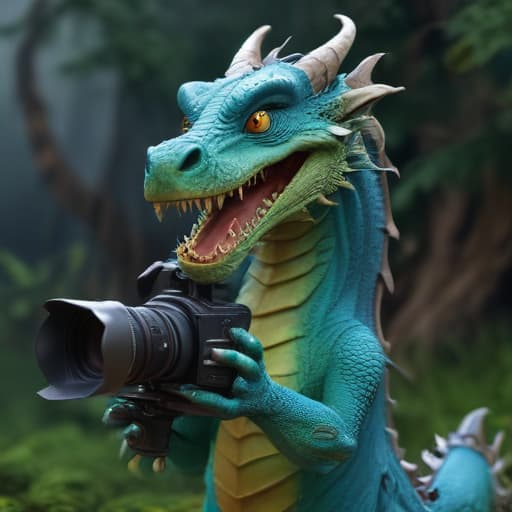 Dragon with video camera for avatar in Мультфильм style