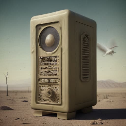 Army Radio ghost in Surrealist style