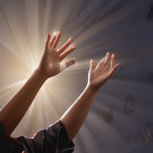 hands up to the light of God