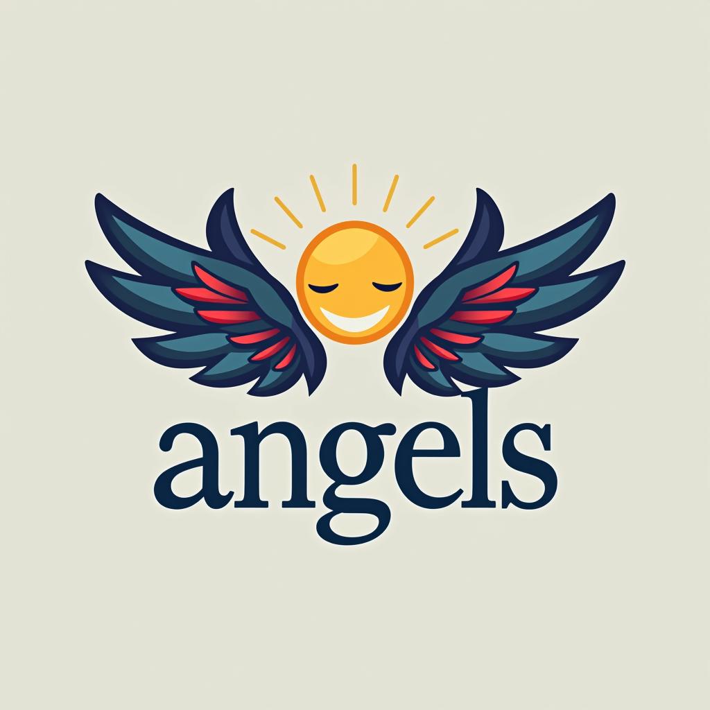  design a logo, in a geometric style. 水彩スタイル、水のロゴ、水色のグラデーションカラー、白背景。, with the text 'smile angels'.