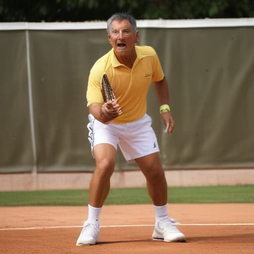 Male 53 years old, 185cm high, 82 kg weight, Brown hairplaying Tennis in Clay court