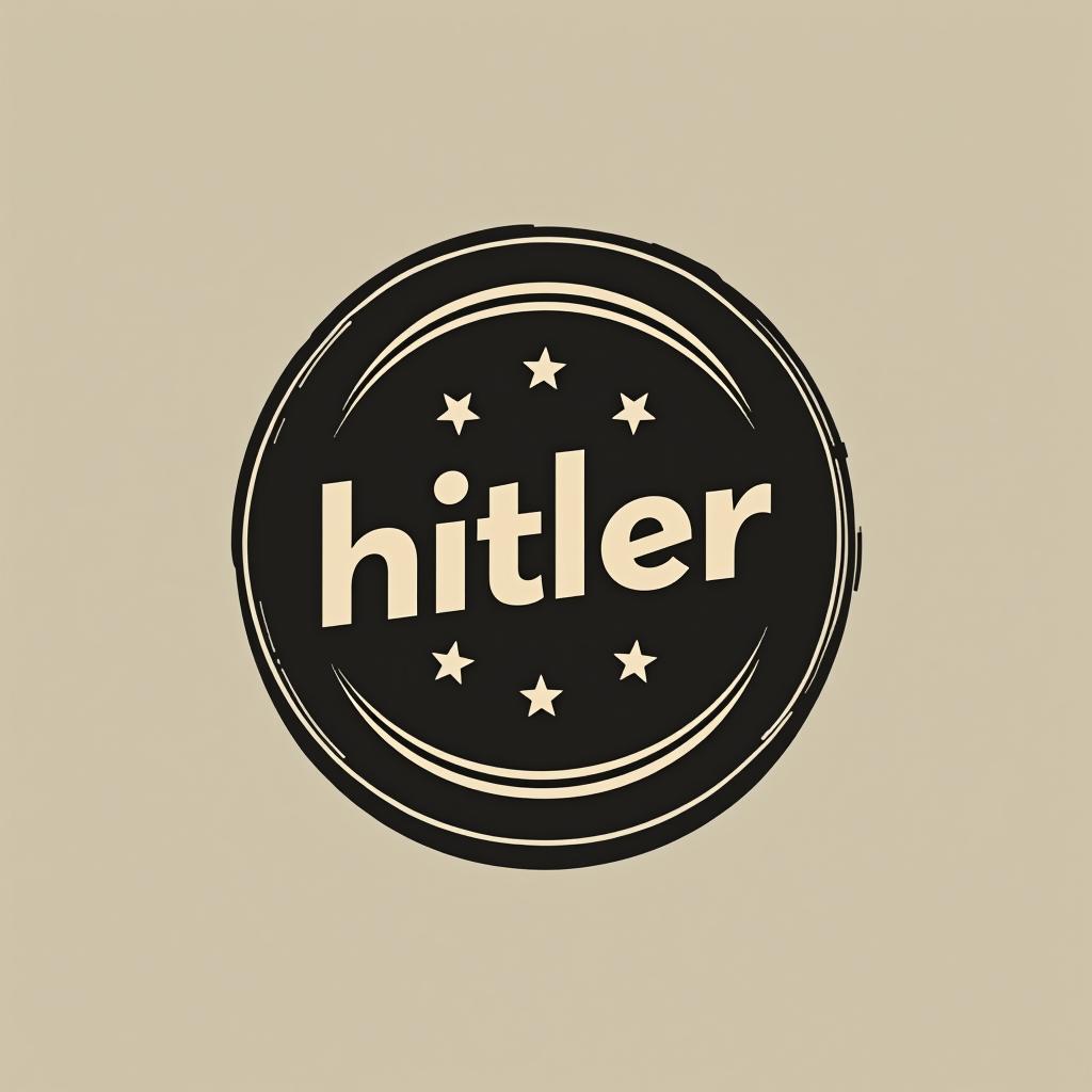  design a logo, , with the text 'hitler'.