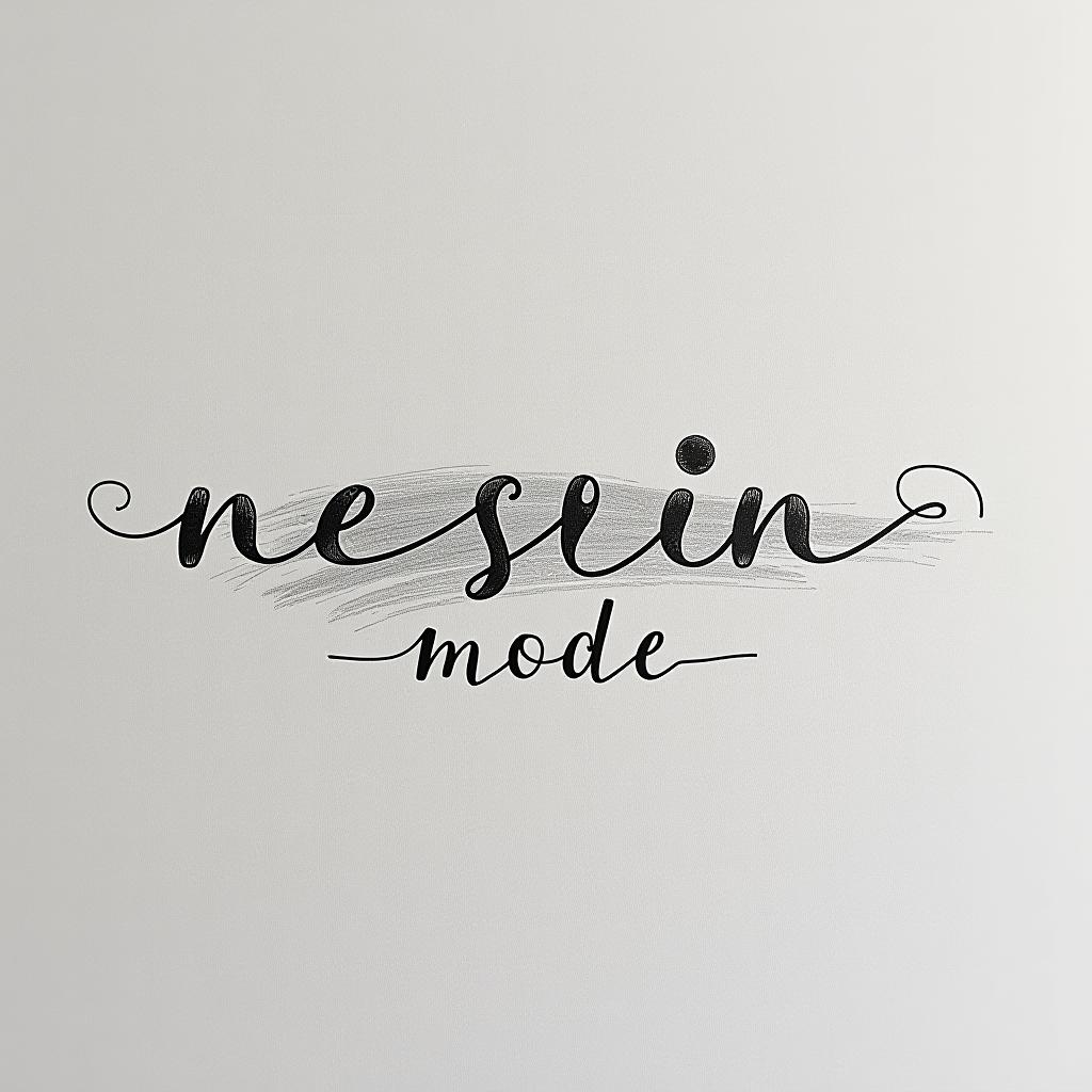  design a logo, in a pencil style. erstelle mir ein logo für ein kleider laden elegant aber auffällig , with the text 'nesrin mode '.