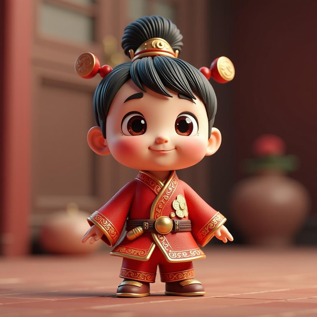  professional 3d model create 1 version of a chinese 3d cartoon. for example, dupo kangxiong, zhu xiang, or the ninth song from "moving skies" . octane render, highly detailed, volumetric, dramatic lighting