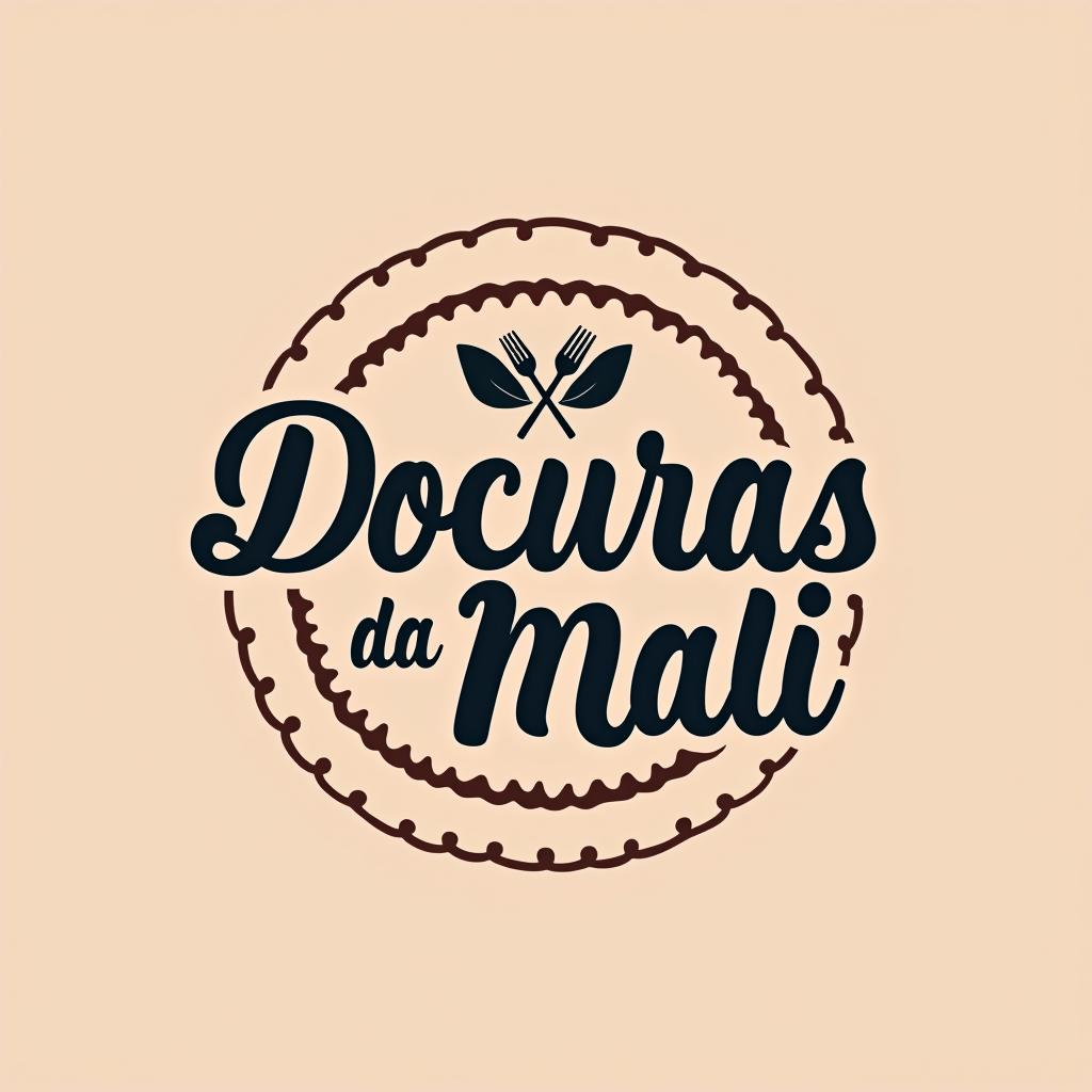  design a logo, a logo é para uma empresa de brigadeiro com o nome doçuras da mali, quero em dons de rosa e branco com lettering e desenhos