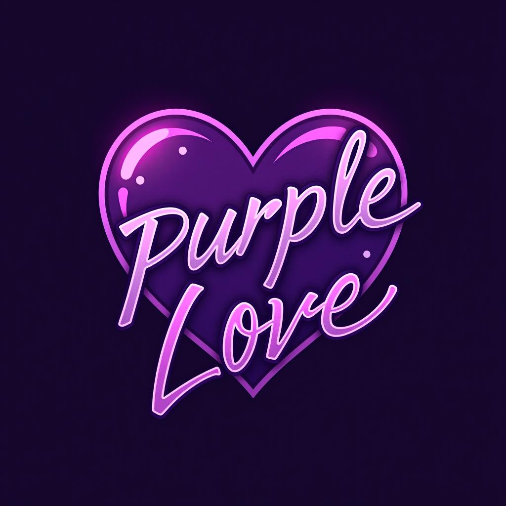  design a logo, bts, with the text 'purple love'.