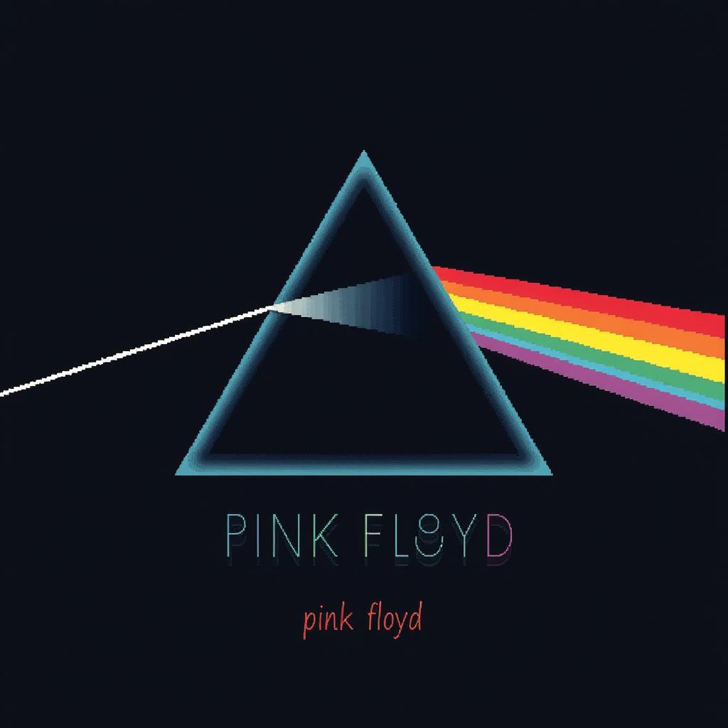  design a logo, pink floyd iconography , with the text 'random precision '.