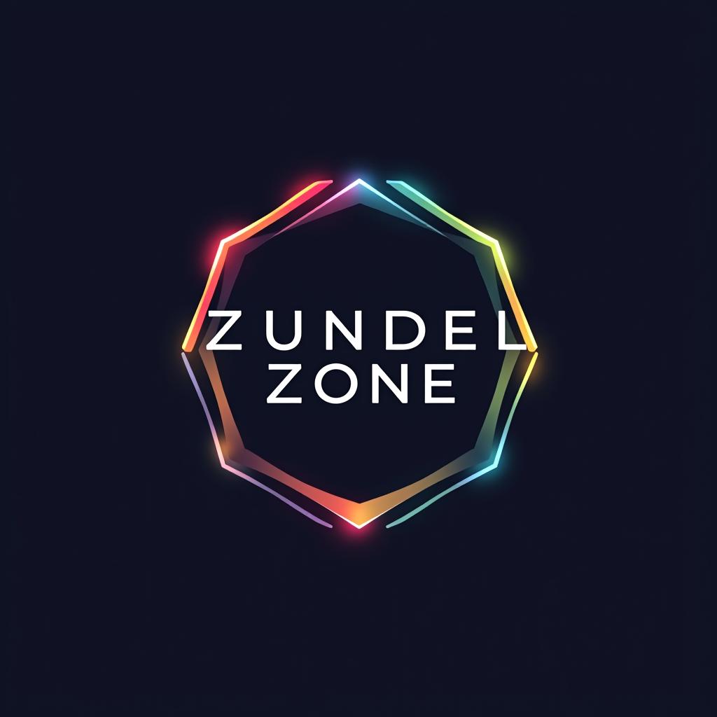  futuristic logo saying zundel zone with a custom ring, (logo), clean, contemporary, bold, minimalist, geometric shapes, sans serif font, bright colors, dynamic, innovative