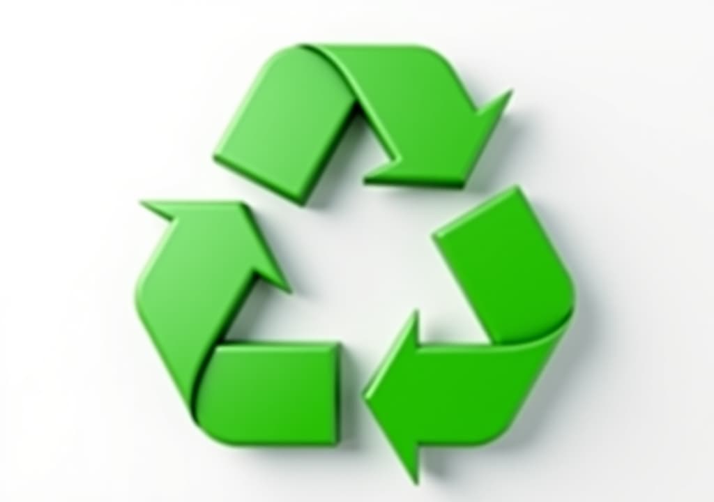  3d green recycling symbol on a white background