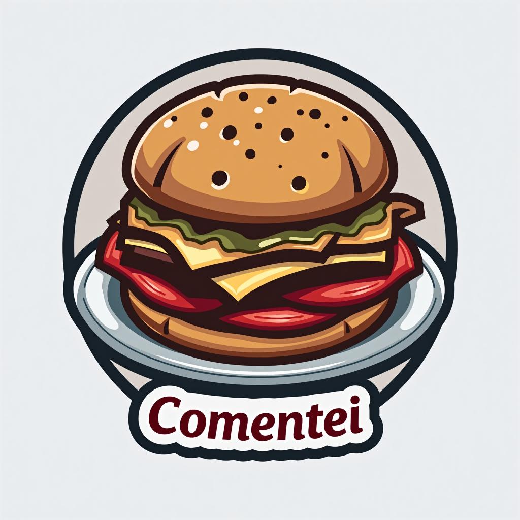  design a logo, comentei boca , with the text 'comentei '.