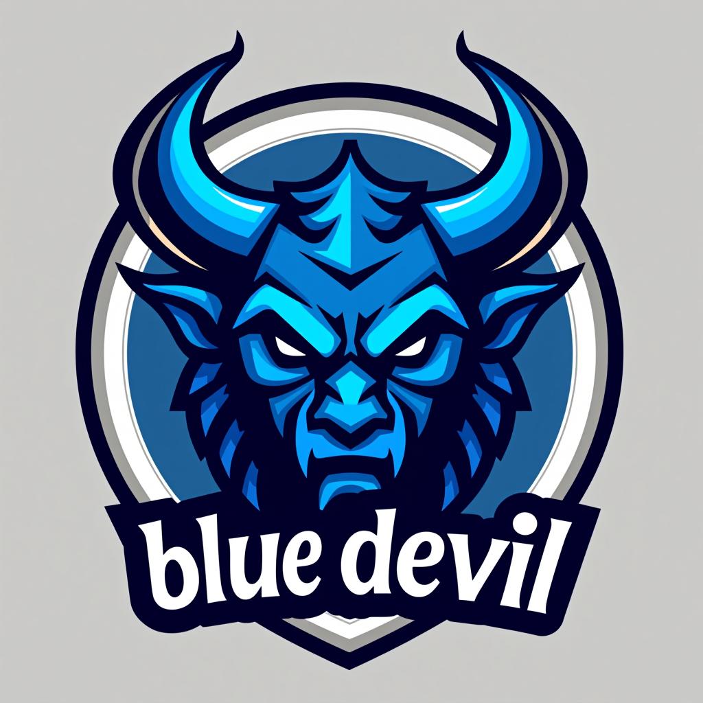  design a logo, , with the text 'blue devil'.