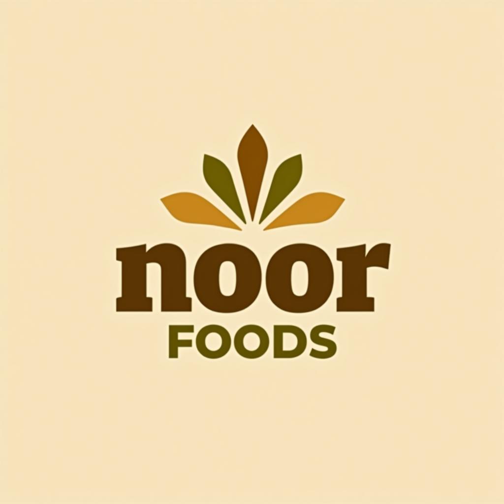  design a logo, for rice production factory , with the text 'noor foods'.