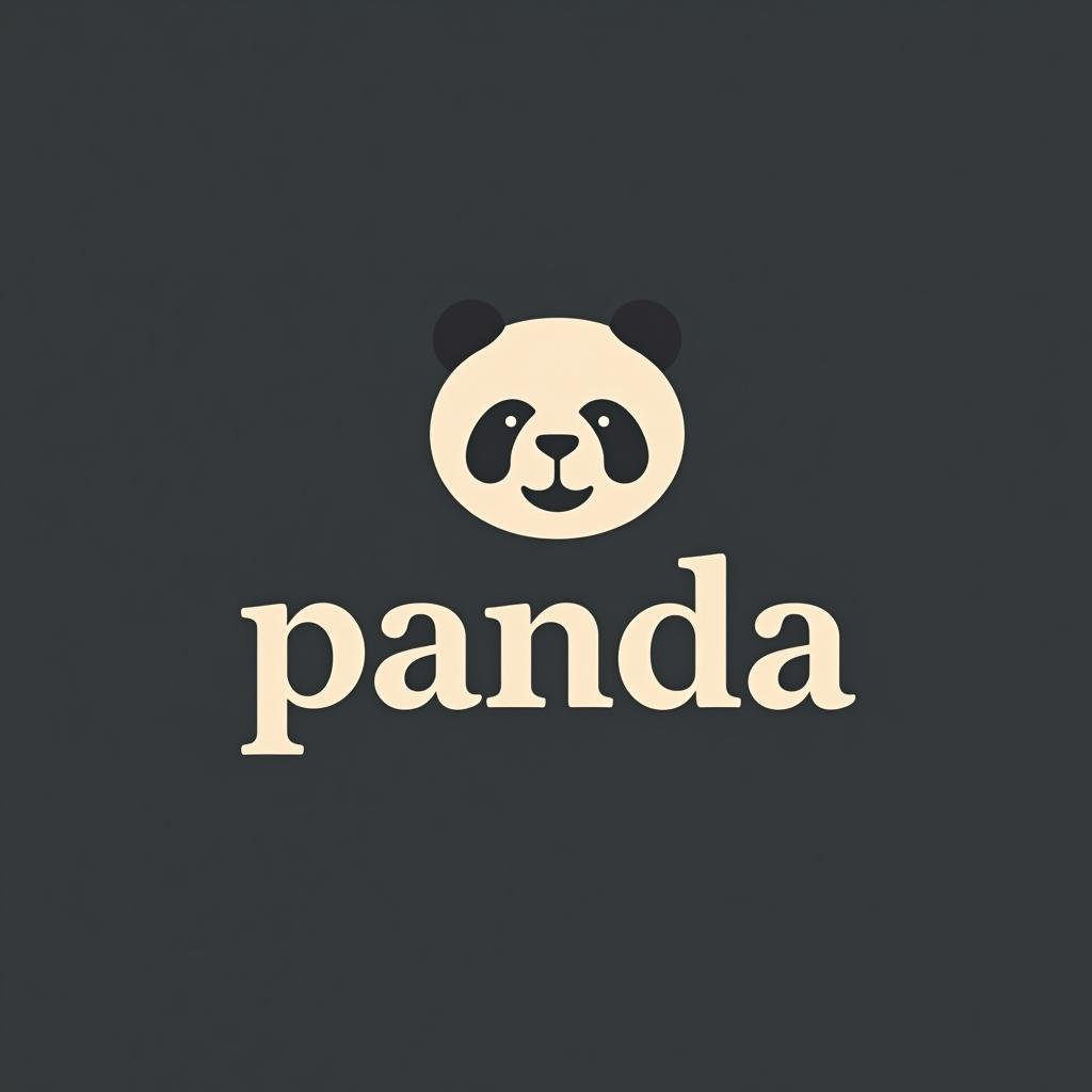  a panda minimal typgraphy text "panda" which made panda