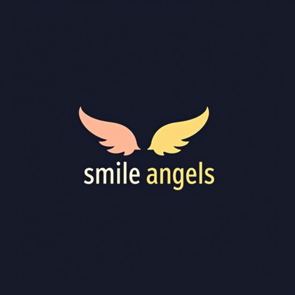  design a logo, in a minimalism style. 水彩スタイル、水のロゴ、水色のグラデーションカラー、白背景。, with the text 'smile angels'.