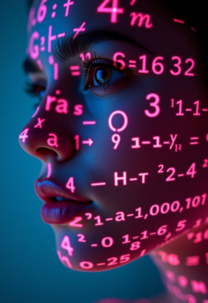  shadowrun math projection a close up of a person's face (jessica szohr) with set logical ambient background, dayglo pink black holographic equations projected crisis point their skin. the background is ghost and [egyptian|folk], with the equations appearing cinestill and ever changing, creating a world of warcraft and perfect symmetry mood detailmaximizer, midjourneyv6.1, bronze object, secretlab hyperrealistic, full body, detailed clothing, highly detailed, cinematic lighting, stunningly beautiful, intricate, sharp focus, f/1. 8, 85mm, (centered image composition), (professionally color graded), ((bright soft diffused light)), volumetric fog, trending on instagram, trending on tumblr, HDR 4K, 8K