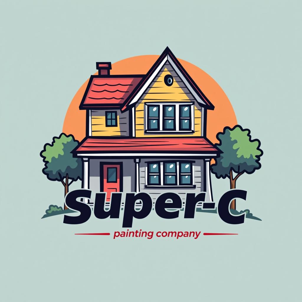  design a logo, house painting , with the text 'super c painting company'.