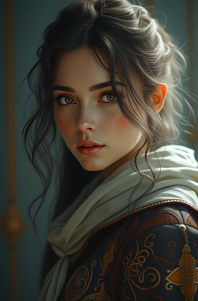  brigid diosa celta , realistic, portrait, art by donato giancola and greg rutkowski, realistic face, digital art, trending on artstation hyperrealistic, full body, detailed clothing, highly detailed, cinematic lighting, stunningly beautiful, intricate, sharp focus, f/1. 8, 85mm, (centered image composition), (professionally color graded), ((bright soft diffused light)), volumetric fog, trending on instagram, trending on tumblr, HDR 4K, 8K