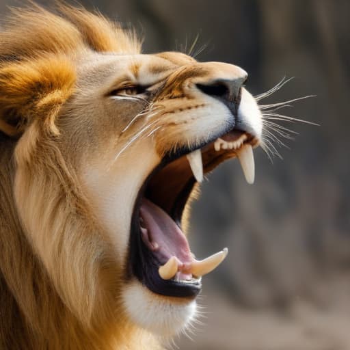 Lion roaring