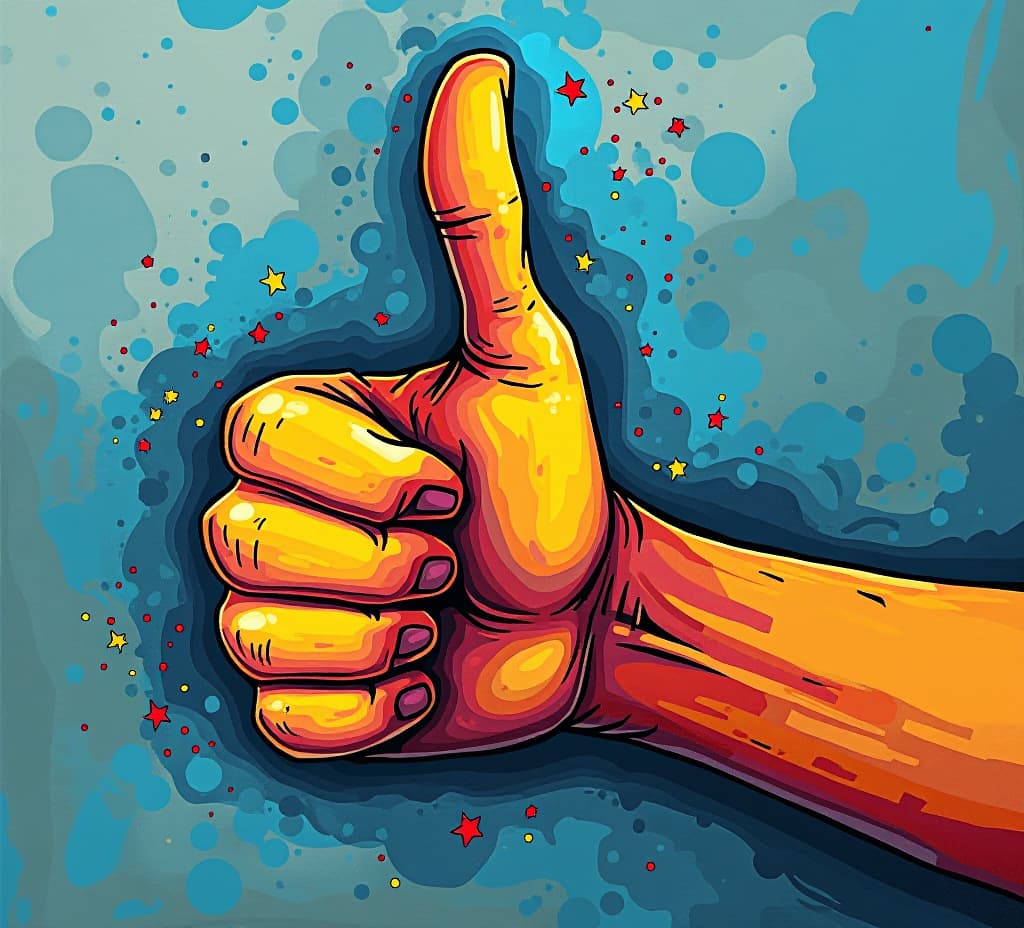  abstract thumbs up: a colorful celebration of success