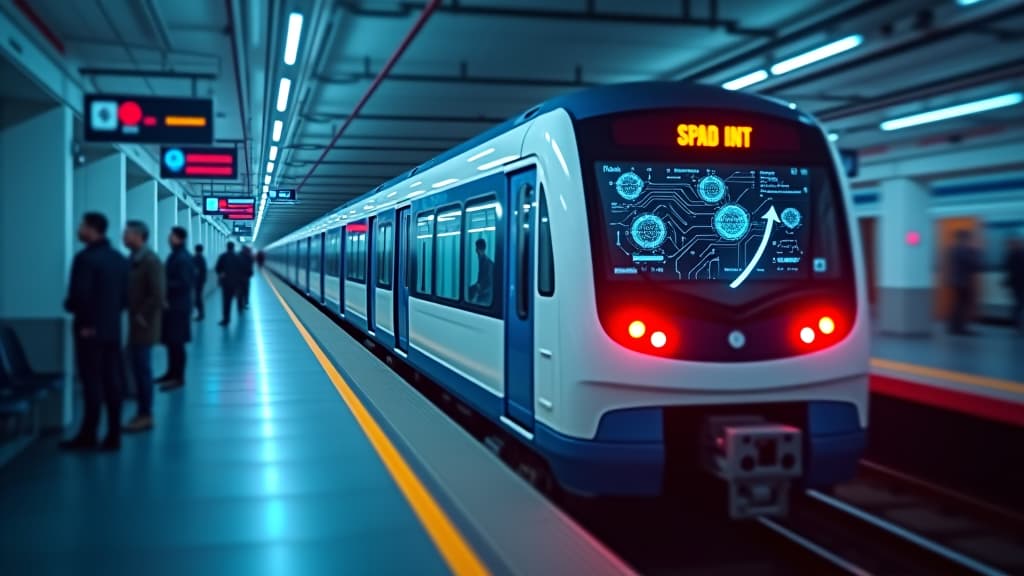  smart digital train , artificial intelligence in rail transportation. passenger safety, technology efficient, reliable, and sustainable rail networks, mass transit solutions