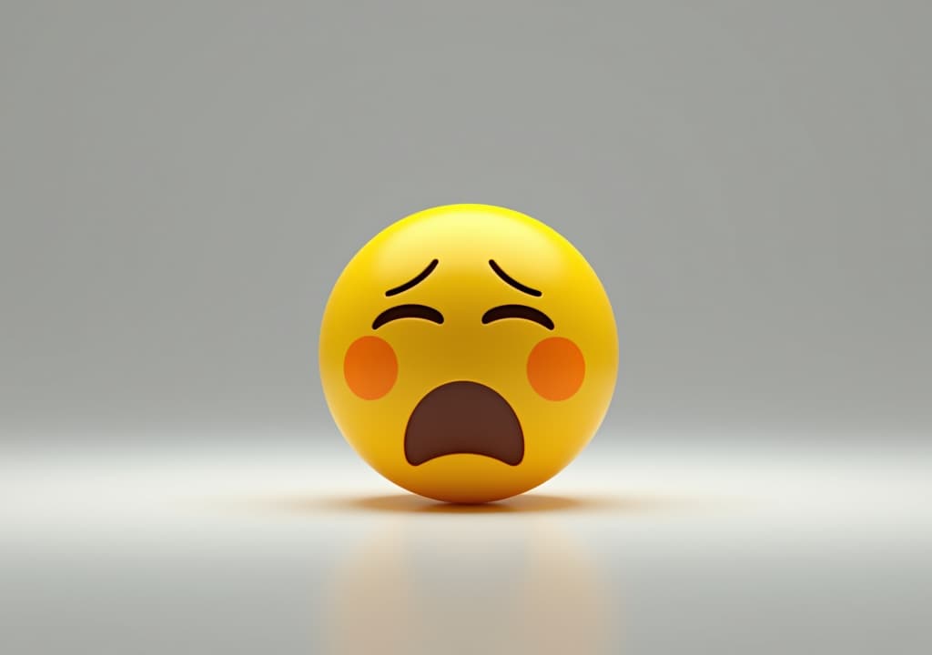  3d emoticon, emoji or smiley laughing till cry or rolling on the floor yellow ball isolated with white highlights,