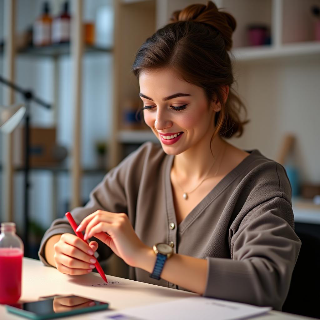  a girl who is a manicure instructor.