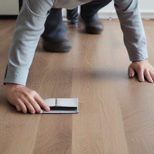 A generic local business related image of a person at work on Luxury Vinyl Floors