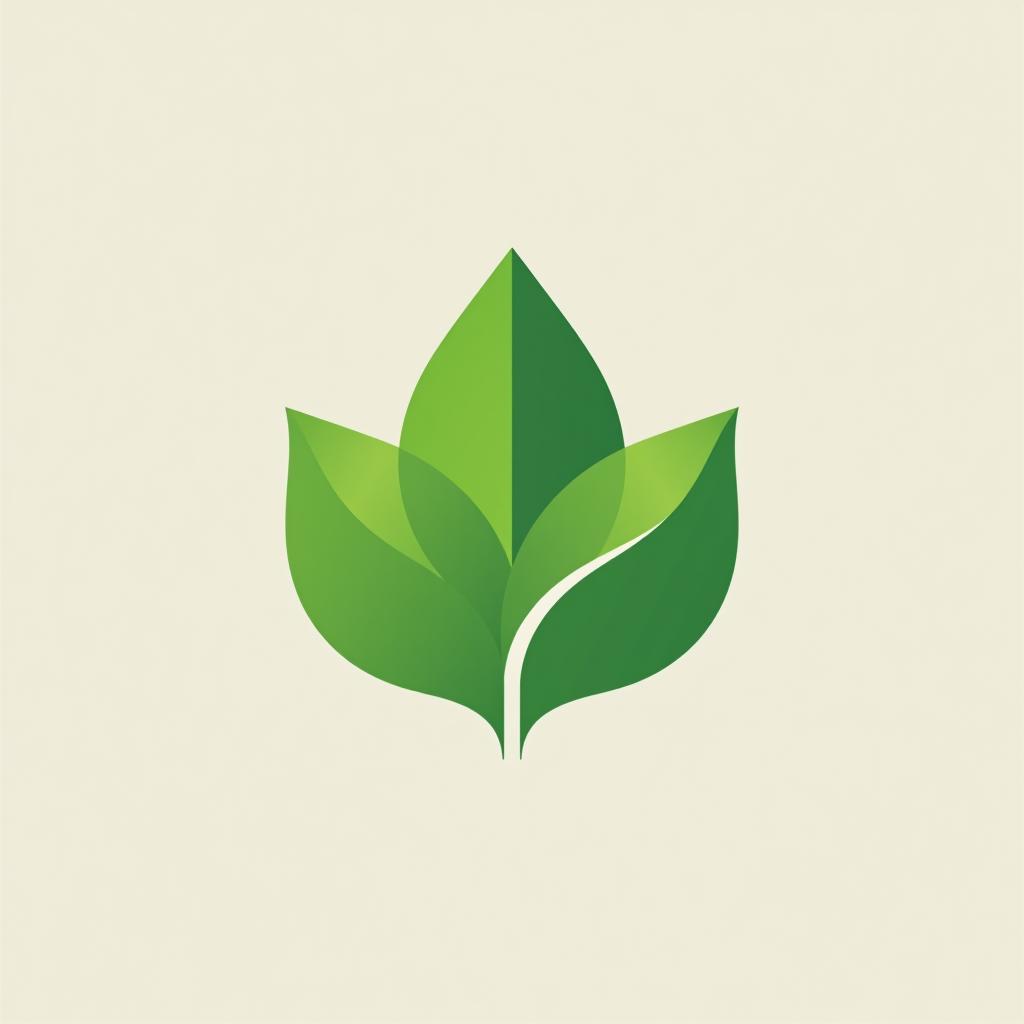  design a logo, minimalist geometric logo of green leaf vector graphic