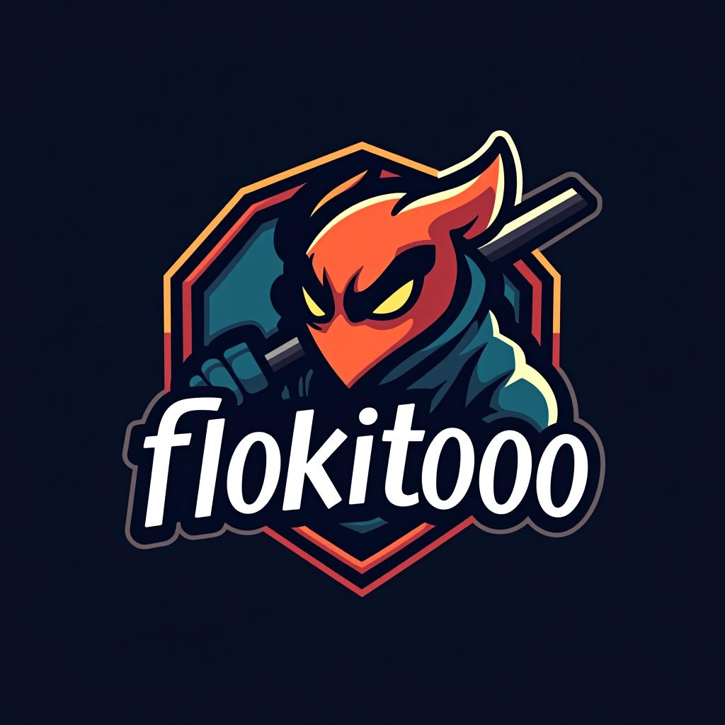  design a logo, logo gaming avec écrit flokiitooo, with the text 'flokiitooo'.