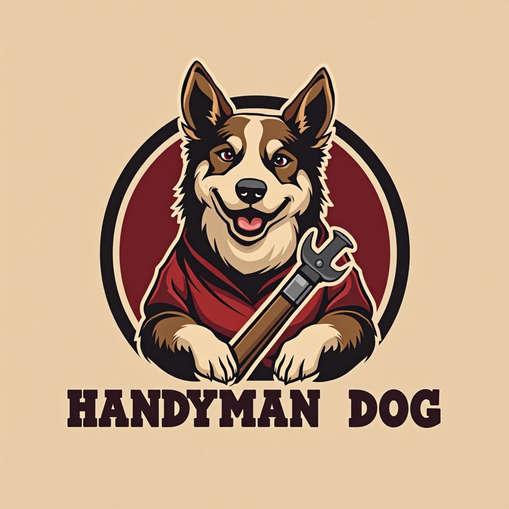  text handyman palvelut and logo handymandog , (logo:1.15), hq, hightly detailed, 4k