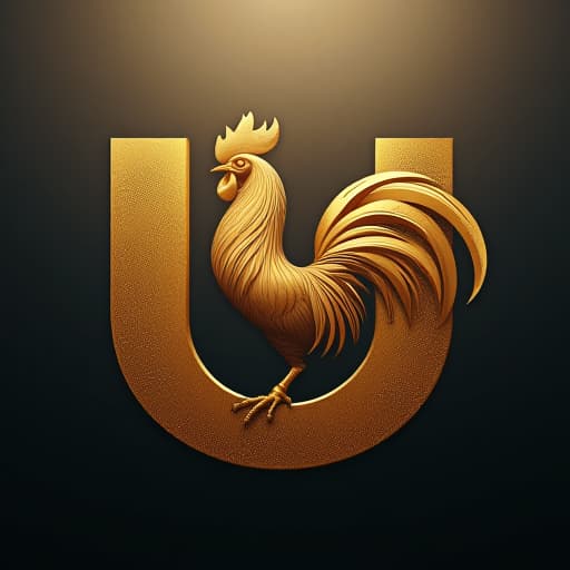  logocreate a golden rooster in a u letter minimalist and modernizm logo stylelogo hyperrealistic, full body, detailed clothing, highly detailed, cinematic lighting, stunningly beautiful, intricate, sharp focus, f/1. 8, 85mm, (centered image composition), (professionally color graded), ((bright soft diffused light)), volumetric fog, trending on instagram, trending on tumblr, HDR 4K, 8K